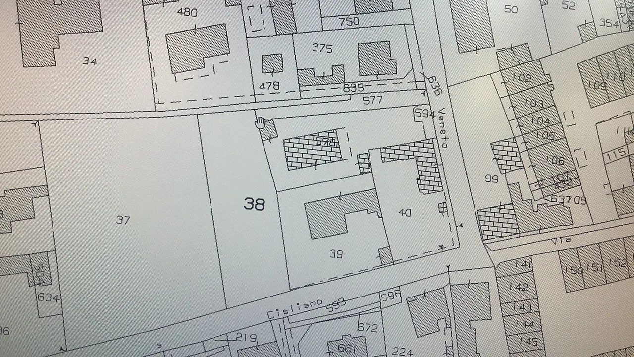 Mappa catastale del lotto edificabile